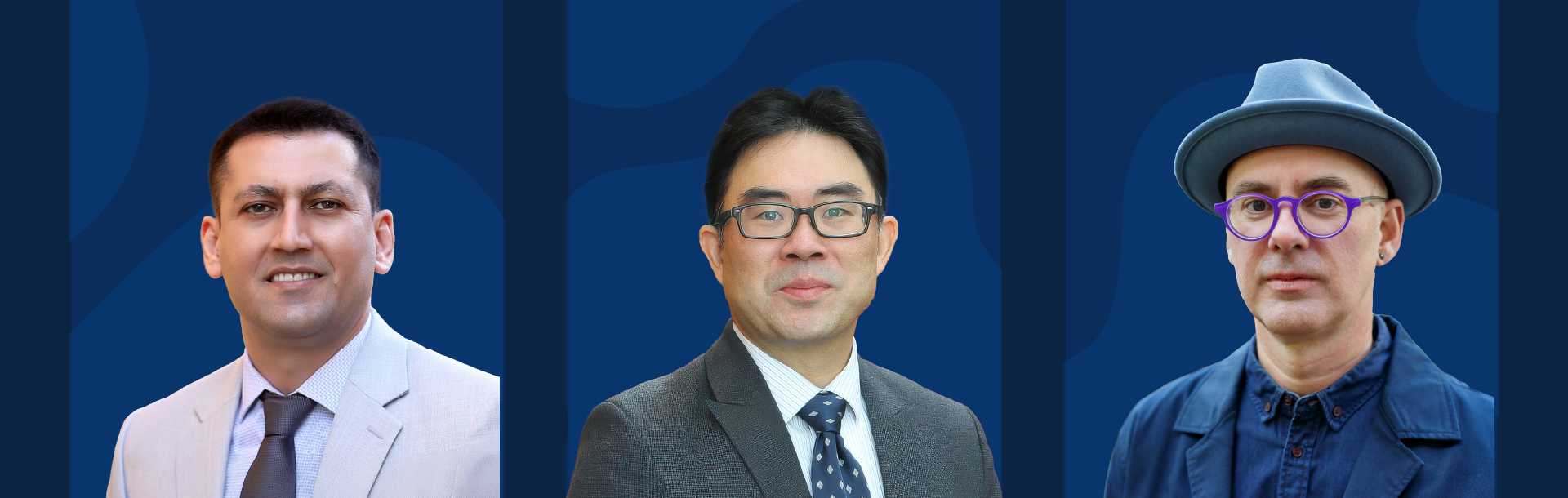 Images of UBCO's 2025 Researchers of the Year Arjmand, Sakakibara and Smith